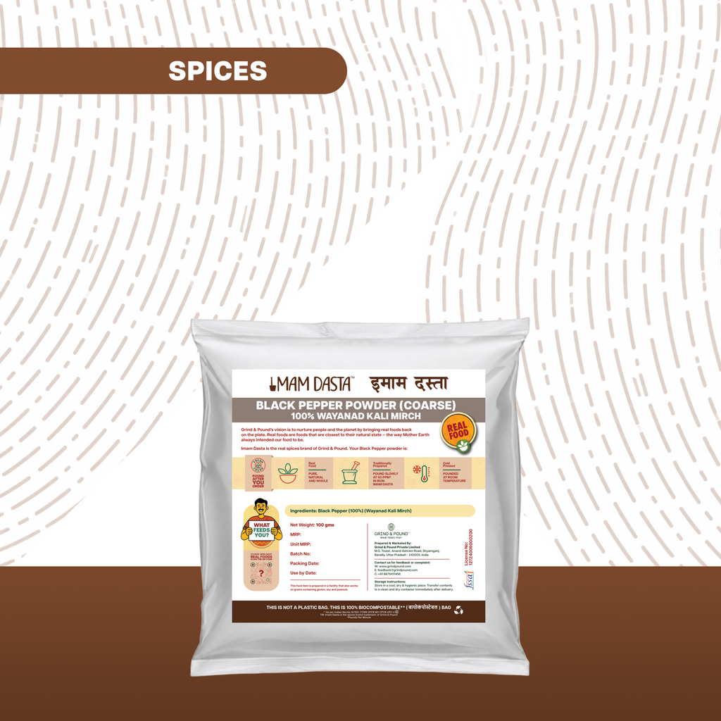 100% Wayanad Black Pepper Coarse (काली मिर्च दरदरी कुटी)