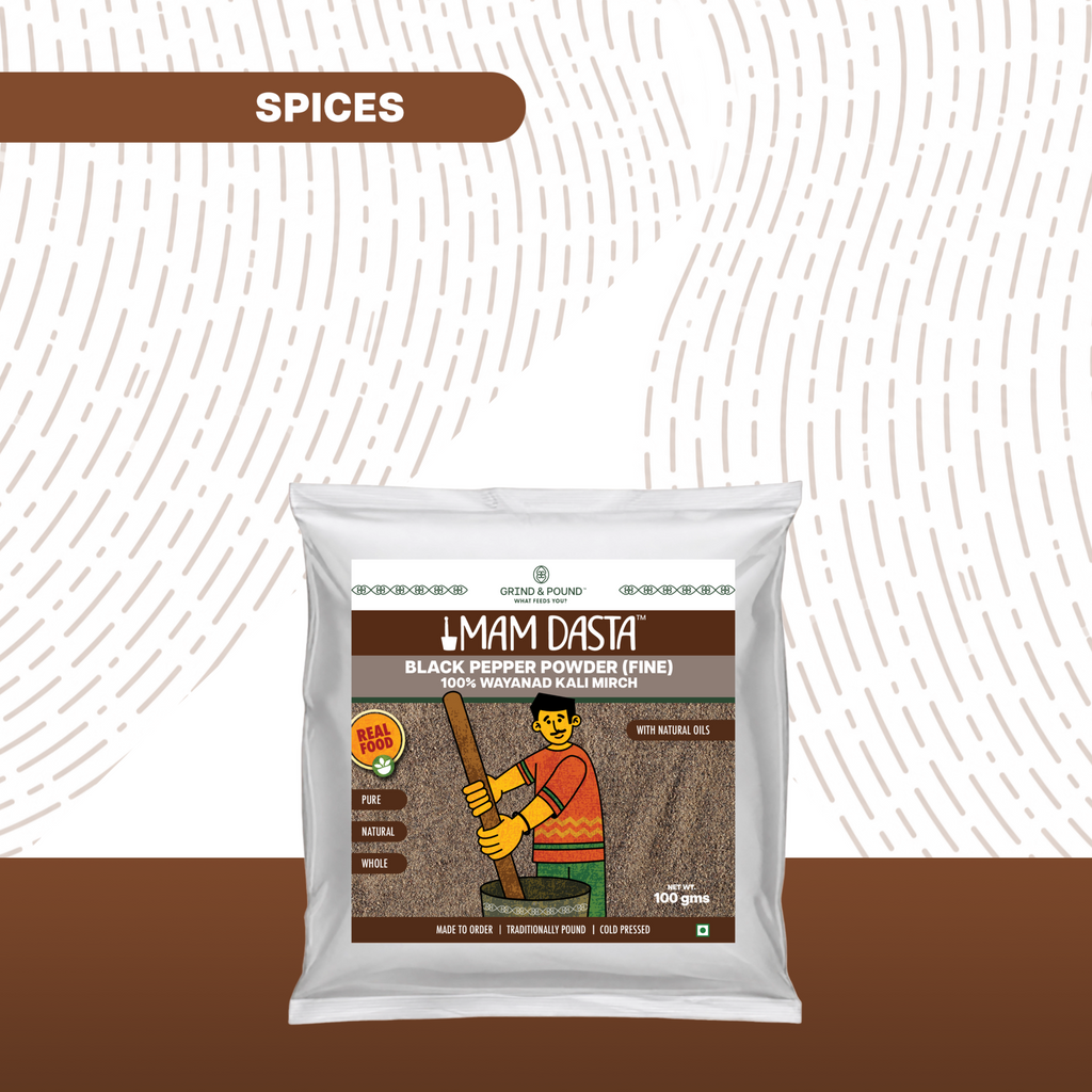 100% Wayanad Black Pepper Powder (काली मिर्च बारीक़ कुटी)