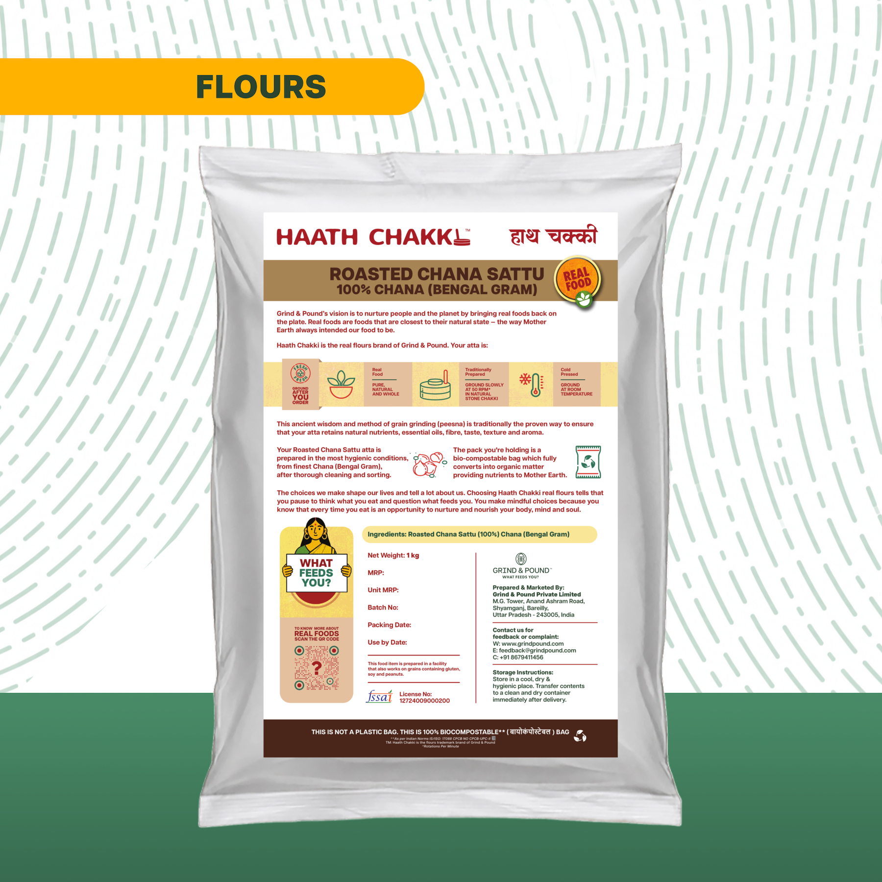 100% Roasted Gram Chana (Sattu / सत्तू) Flour
