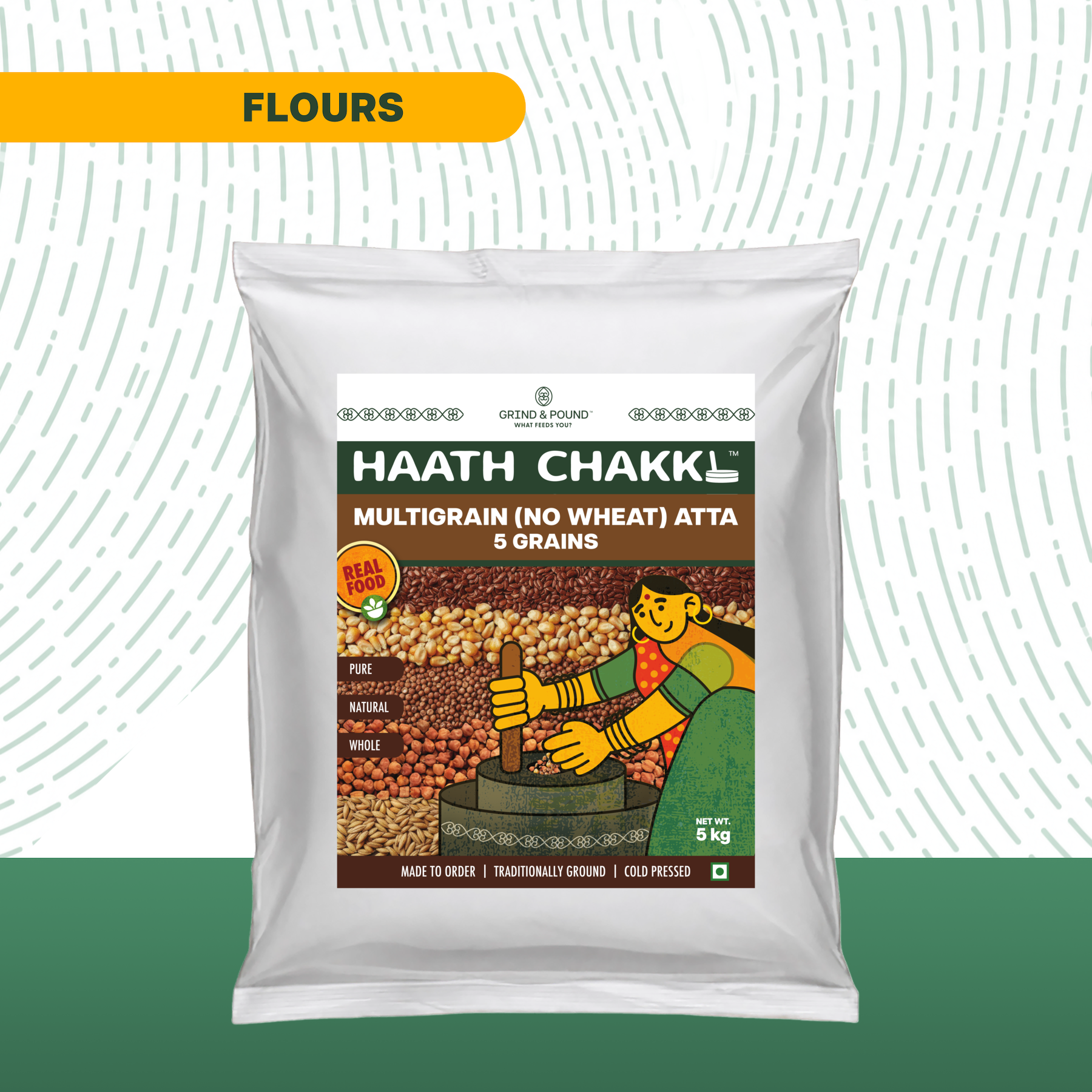 100% No Wheat (गेहूं के आटे के बिना) Multigrain (5 Grains) Flour