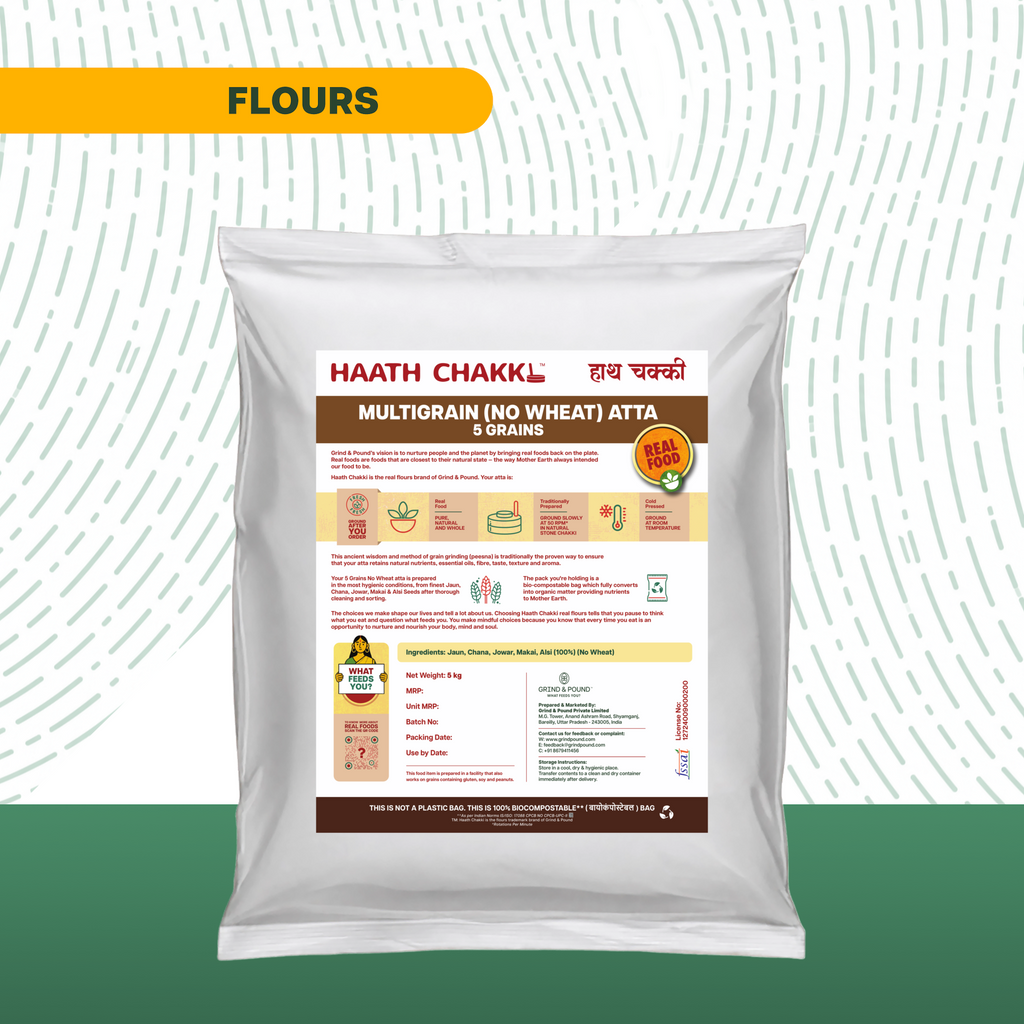 100% No Wheat (गेहूं के आटे के बिना) Multigrain (5 Grains) Flour